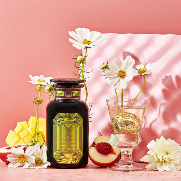 NEW! MAGIC HOUR PERIDOT OOLONG TEA IN VIOLET GLASS APOTHECARY JAR 60-75 CUPS - Picture 1 of 6